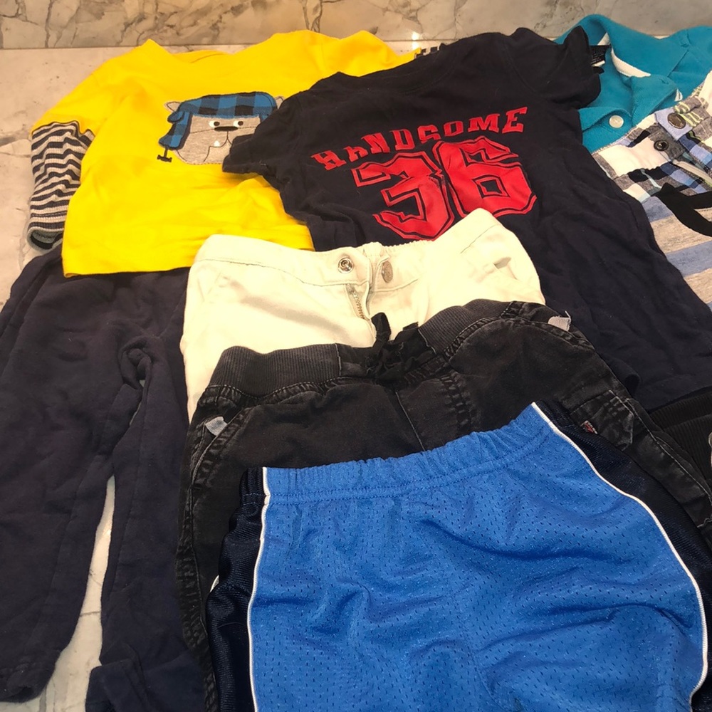 SOLD- Boys 16 piece summer to fall bundle 12M - Picture 2 of 9